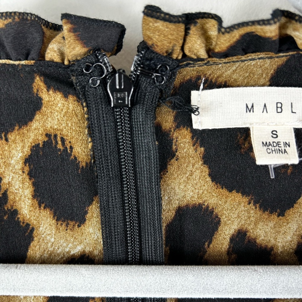 Mable leopard animal print ruffle v-neck tiered dress Leopard Print Ruffle Dress - Picture 8 of 8